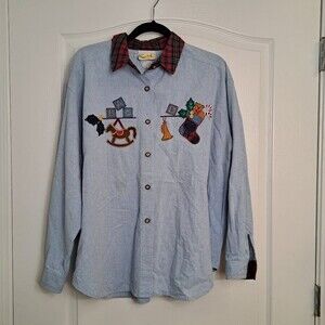 Vintage Christmas Denim Shirt by Jantzen